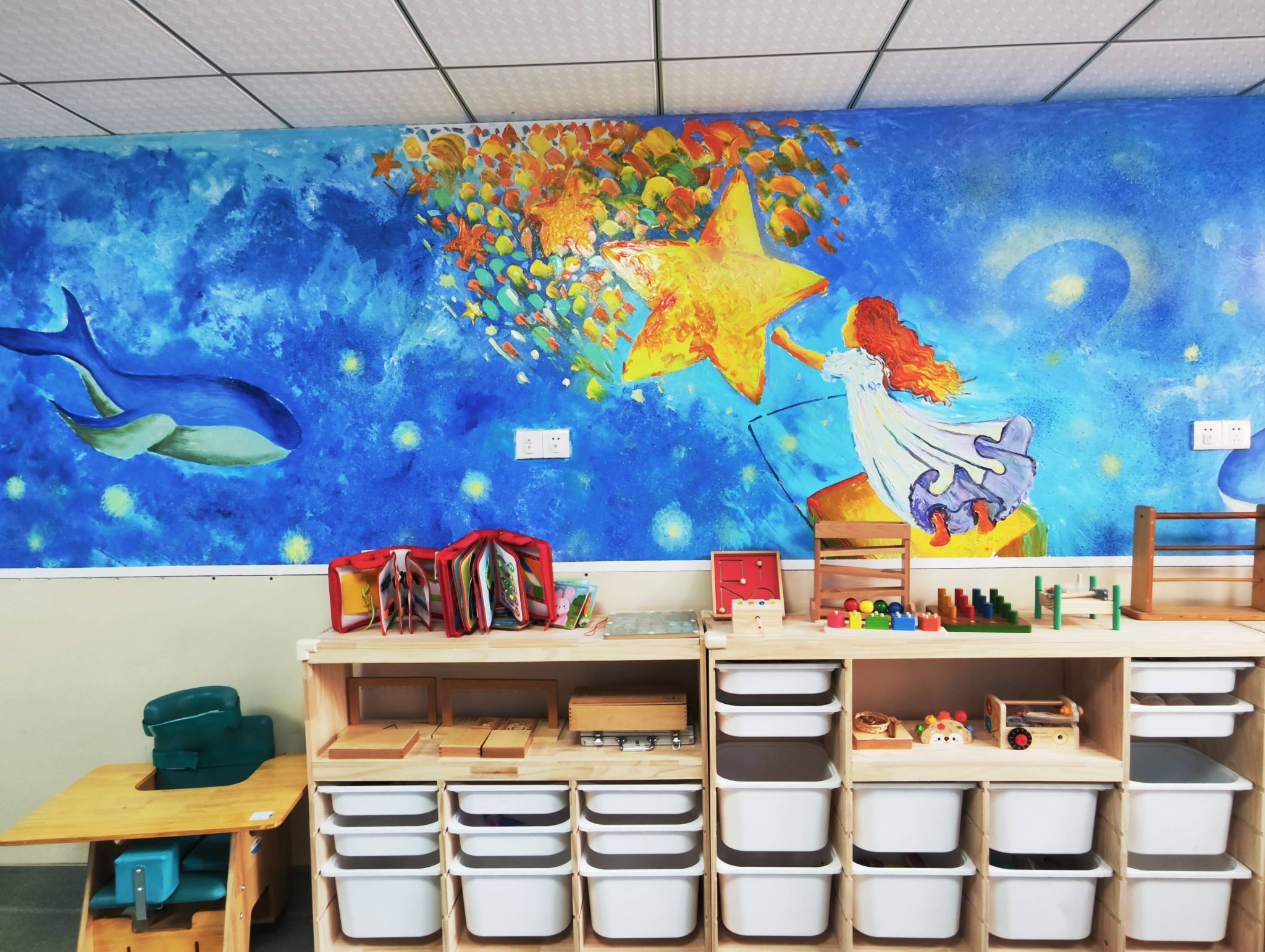 作业治疗室墙绘。学校供图